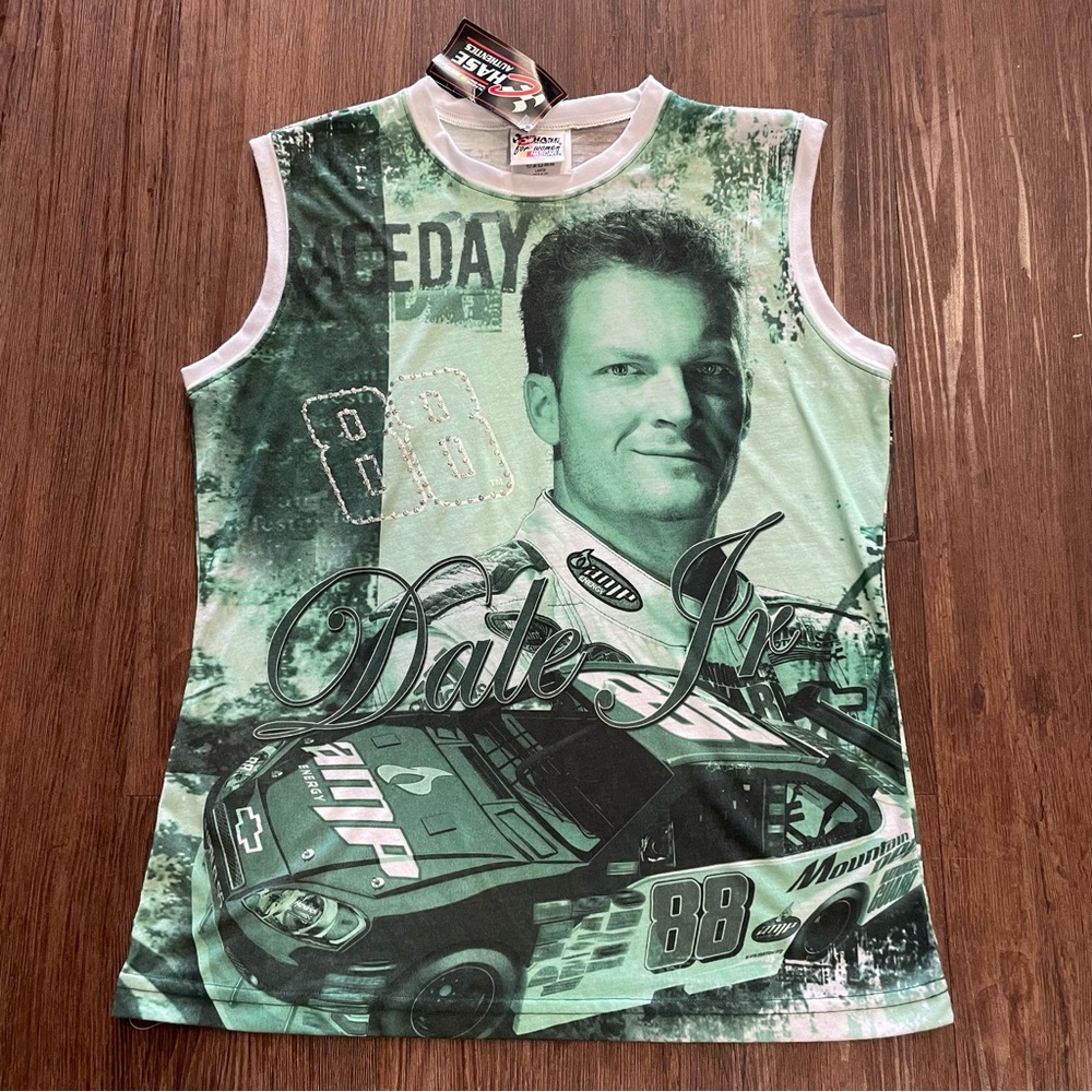 Dale Jr. Womens Chase Authentics NASCAR  #88 Tank Top Green Women’s Size L NWT